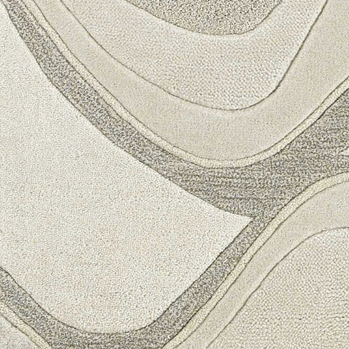 8' X 10' Ivory And Gray Wool Abstract Hand Tufted Area Rug